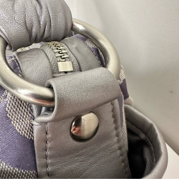 Coach Parker Op Art Lavender and Gray Jacquard Signature Hobo Shoulder Bag - Picture 4 of 15